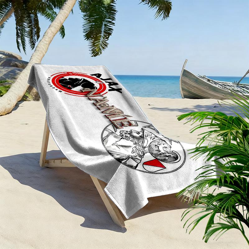 Custom Name,AFC Ajax Print Beach Towel, Large Soft Quick Dry Towel for Beach Camping Swimming