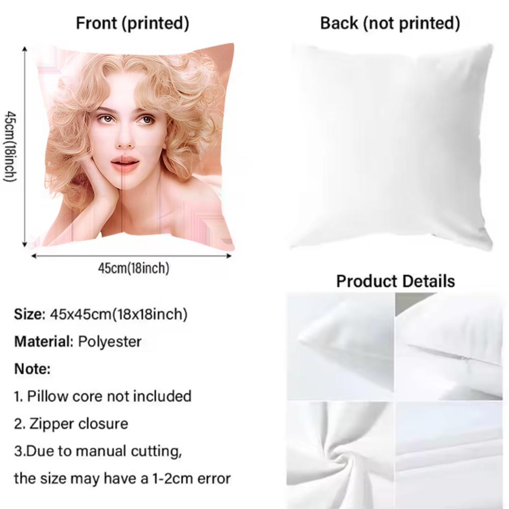S-Scarlett J-Johansson Kissenbezug mit Aufdruck für Wohnzimmer-Sofakissenbezug & Schlafzimmerdekoration