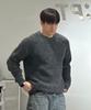 BLOND9 Crew Neck Rib Knit Sweater_Charcoal (C Type)