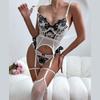 Ladies Sexy Color Lace Sling Bra Lace-Up Panties Two-piece Split Sexy Suit With Steel Ring