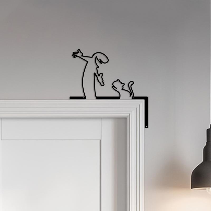 2D Flat High-Quality Metal Wall Door Self-Adhesive Wc Sign Black Frame Modern Home Decor for Bathroom Easy To Install Wall Art