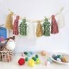Colorful Christmas Tassel Ornaments Boho Style Tassel Banner Xmas Gift Hanging Pendant  Home Decor