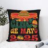 Let'S Fiesta Party Printed Pillow Case Mexican Amigo Cinco De Mayo Sombrero Morden Pillow Cover Soft Pillowcases