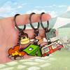 Pingente de Chaveiro Liga de Zinco Processo de Gotejamento de Óleo Estilização Tema Camping Porta-Chaves Portátil Design Versátil Chaveiro com Tema Natureza