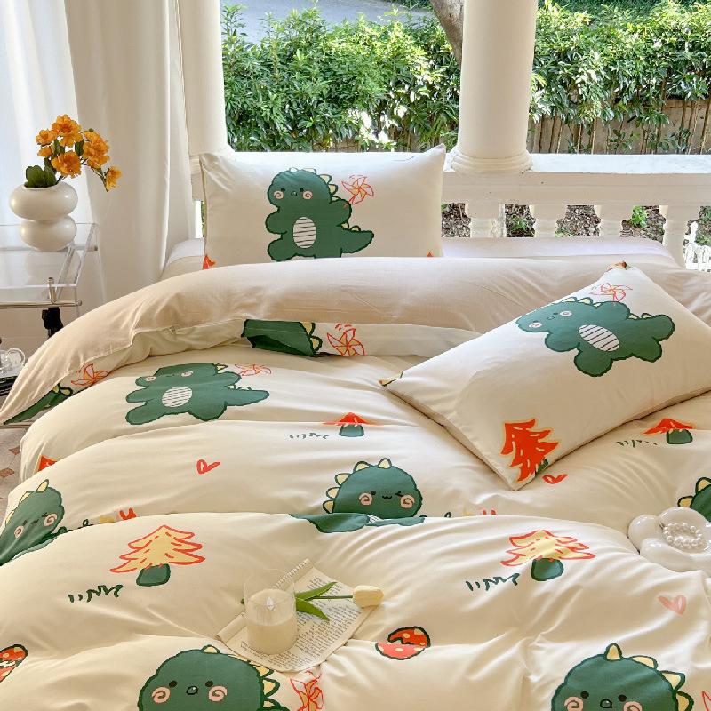 Small Fresh Four-piece Bed Sheet Set Quilt Cover Set Single Dormitory Three-piece Set Skin-friendly and Comfortable Bedding
