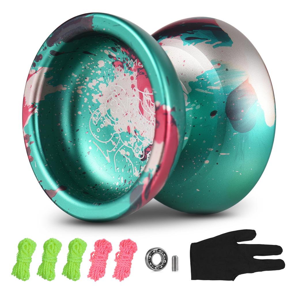 Aluminum Yoyo Ball Christmas Professional Yoyoball Competitive Aluminum Yoyo Ball Yoyoball Gift with Strings and Glove