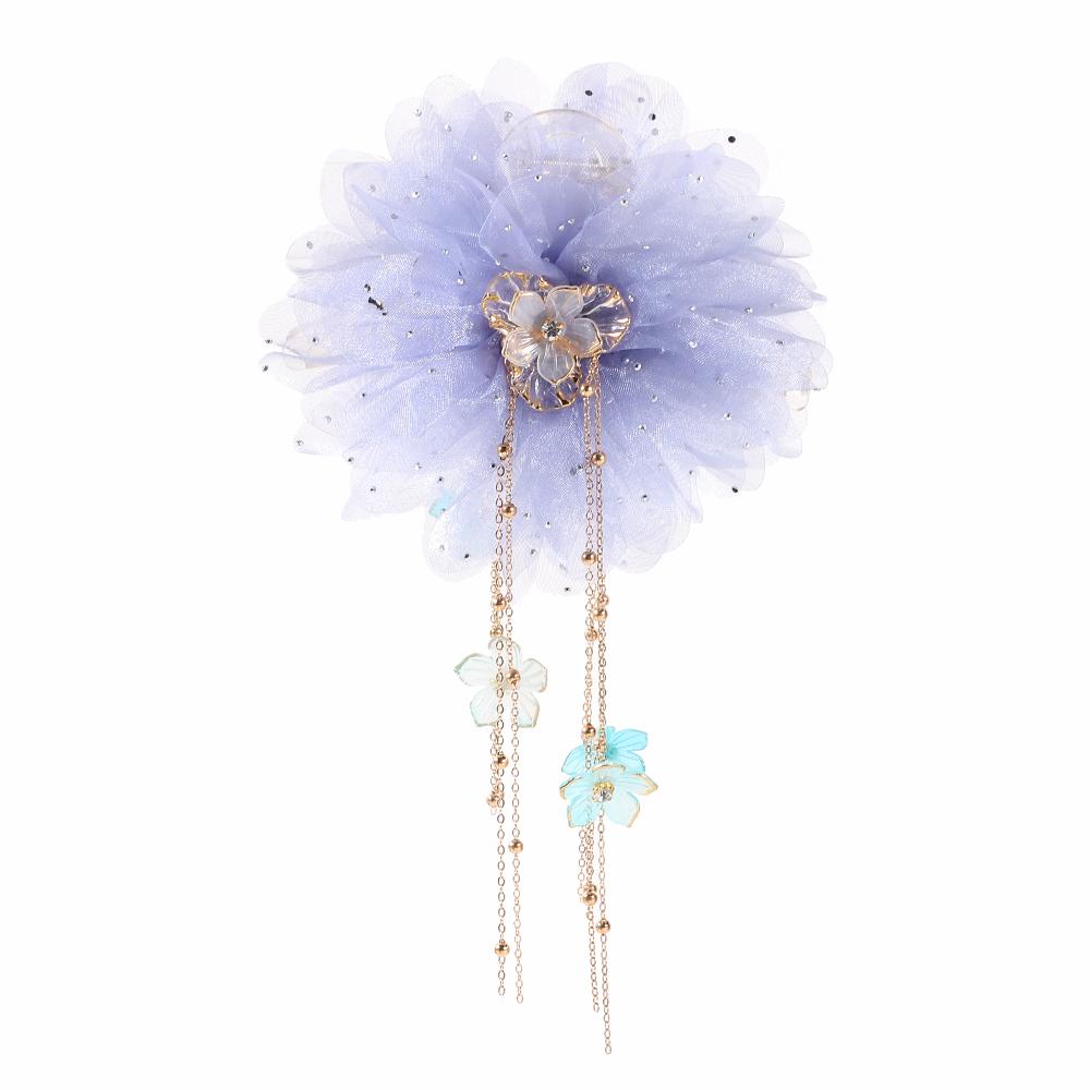 Tassel Shark Clip Peony Flower Hair Clip Temperament Flower Hairgrips  Women