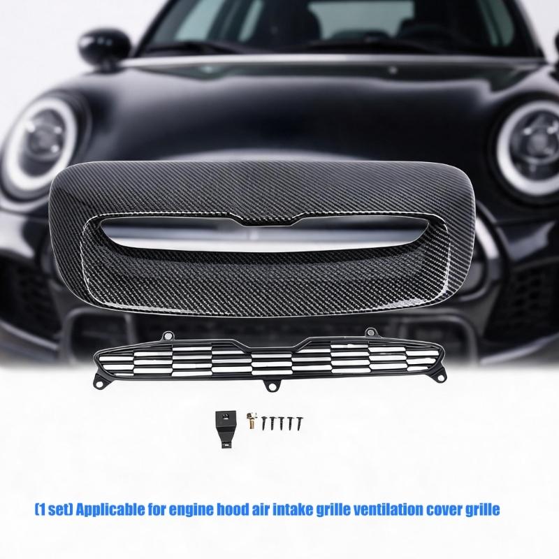 Motorkap Scoops Ventilatierooster voor R55 R56 R57 R58 R59, Auto Voorste Motorkap Ventilatierooster Luchtstroom Inlaat met Bevestigingsmateriaal