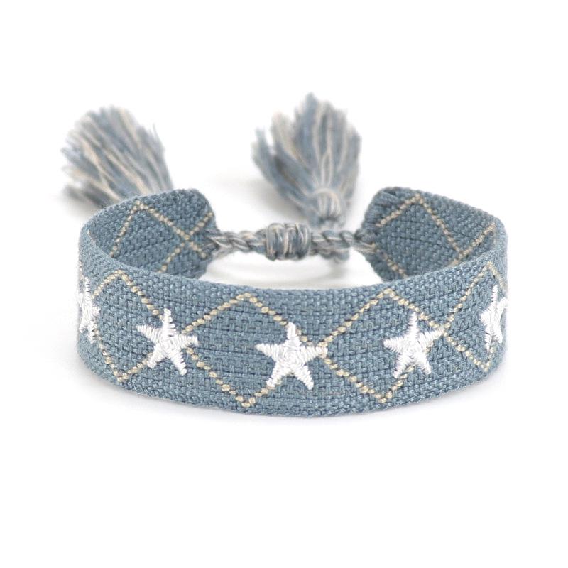 Handmade European Style Embroidered Love Bracelet with Tassels for Girls