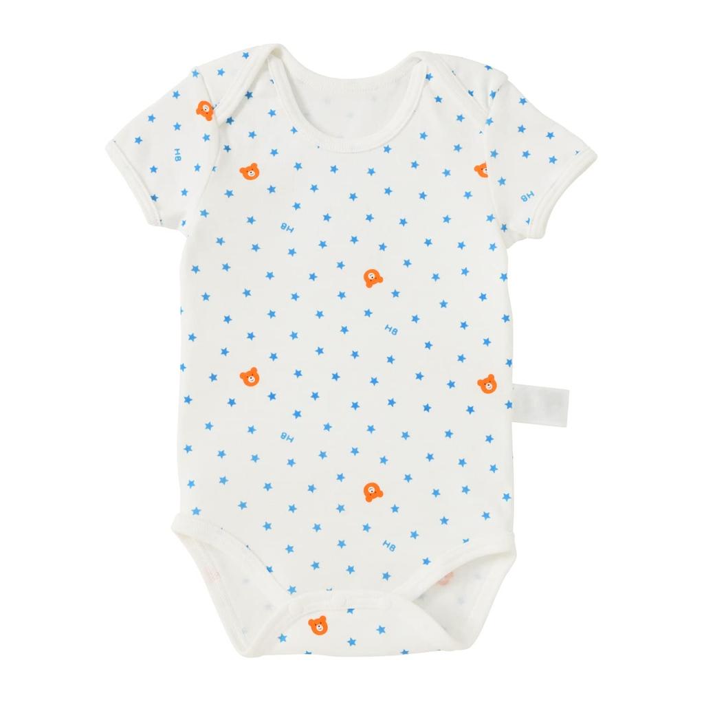 MIKI HOUSE HOT BISCUITS Short Sleeve Body Shirt (Pullover Style) 2-Piece Set (70cm, White) 74-9930-574