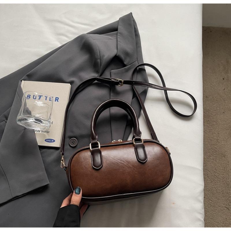 Retro Casual Hand-held Small Square Bag, Fashionable Single-shoulder Bag, Simple Commuting Crossbody Bag