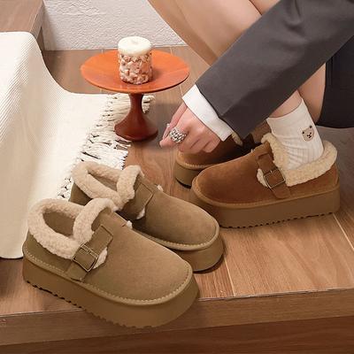 Ein-Fuß-Kältebeständige Schneestiefel für Damen Winter neue Retro Dicksohlige Gefütterte Verdickte Warme Boken Baumwollschuhe