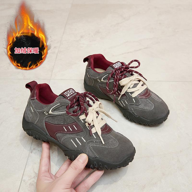 

женские кожаные кроссовки на толстой подошве в немецком стиле, стремящиеся привнести новые цветовые сочетания шнурков, спортивные папины кроссовки, повседневные кроссовки Форреста Гампа 40