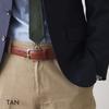 [Tochigi Leather] Made In Japan Men's Business & Casual Belt, Large Size, PIN Buckle, Up To 110cm, TGB-5018 (tan)