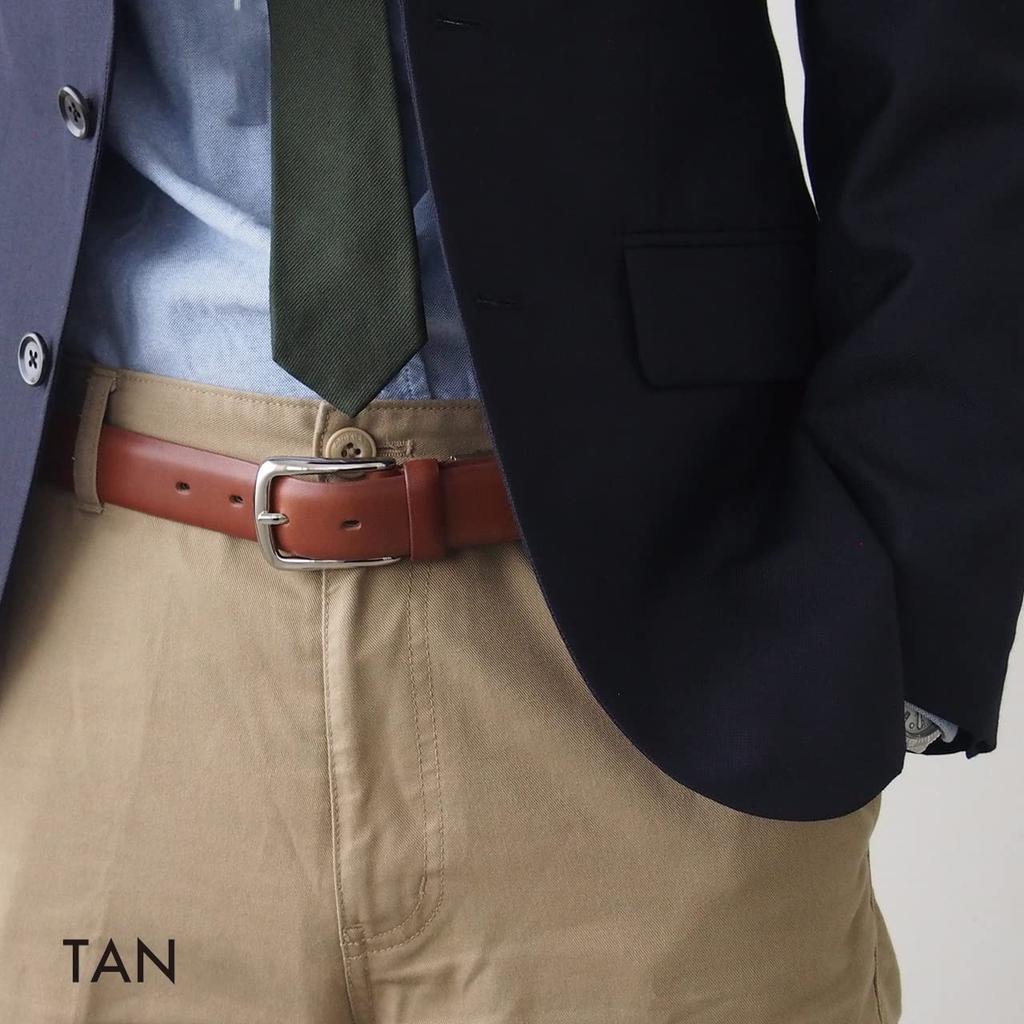 [Tochigi Leather] Made In Japan Men's Business & Casual Belt, Large Size, PIN Buckle, Up To 110cm, TGB-5018 (tan)