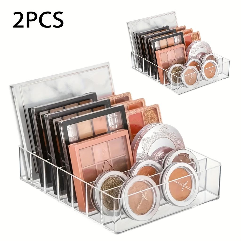 Klarer 7-Fächer Make-up-Paletten-Organizer Acryl-Schubladen-Aufbewahrungsschale für Lidschatten Rouge Kosmetik Schminktisch Make-up-Organizer