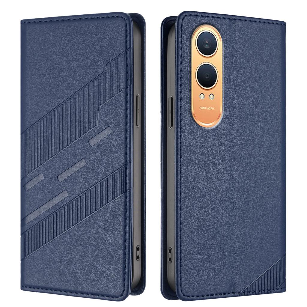 Für OnePlus Nord CE4 Lite 5G Handyhüllen Punk Style Geprägtes Wallet Ständer Lederhülle