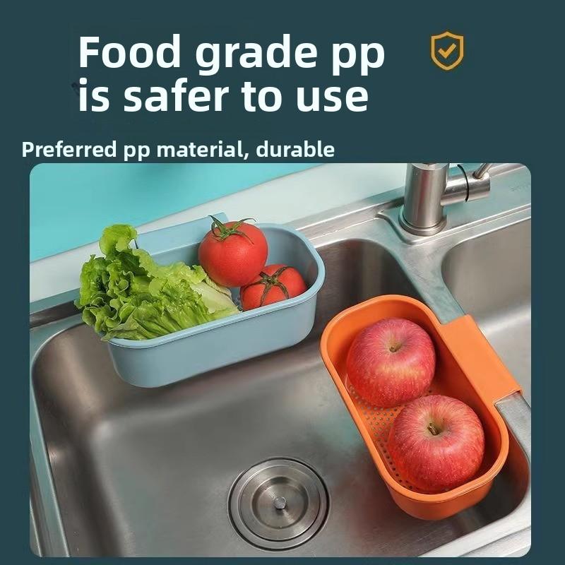 Wall-mounted Kitchen Sink, Draining Basket, Filter Basket, Plastic Storage Rack, A Kitchen Leftover Food and Residue Filter Wonder