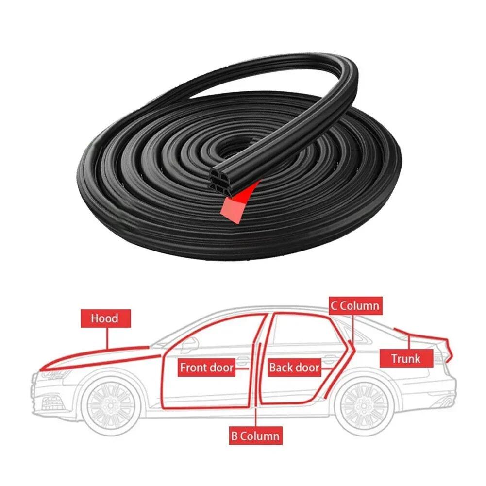 Car Door Seals Double-Layer Auto Stickers Soundproof Hood Car Accessories Rubber Door Car Anti-Collision Sealing Strip For Car