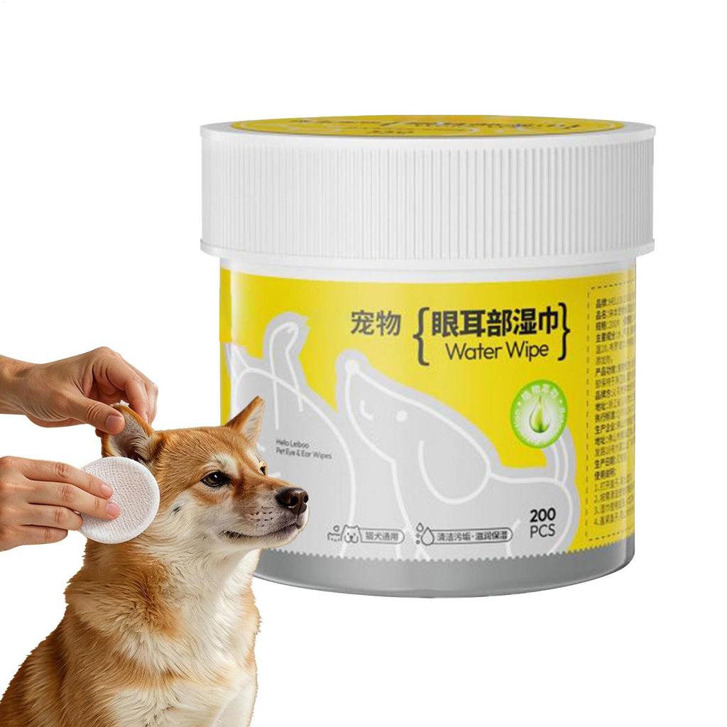Dog Ear Wipes 200 Pieces Wet Moisturizing Pads Dog Wet Wipes for Cats Puppies Kittens Home Travel Walking Indoors Outdoors