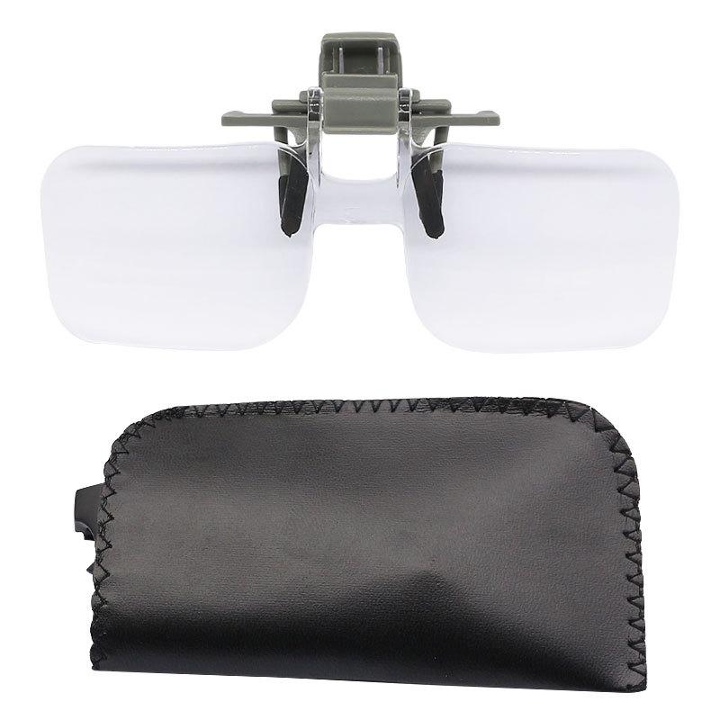 2X Vergrößerungsglas Leichte Lesebrille mit Clip Lupe für Handarbeiten Basteln Kartenlesen