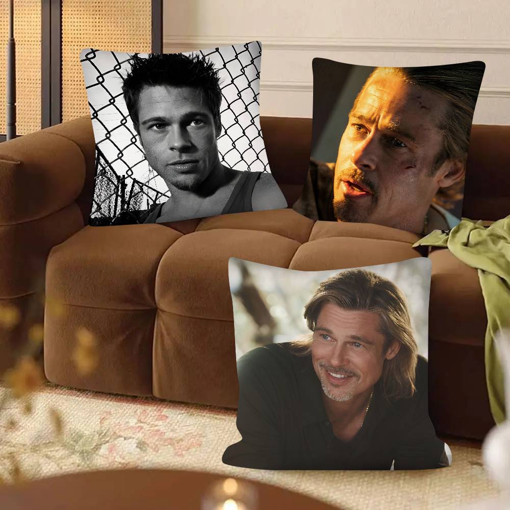 Actor Brad Pitt Pillow Case Fashion Square Pillowcase Bedroom Sofa Room Ins Decoration Leisure