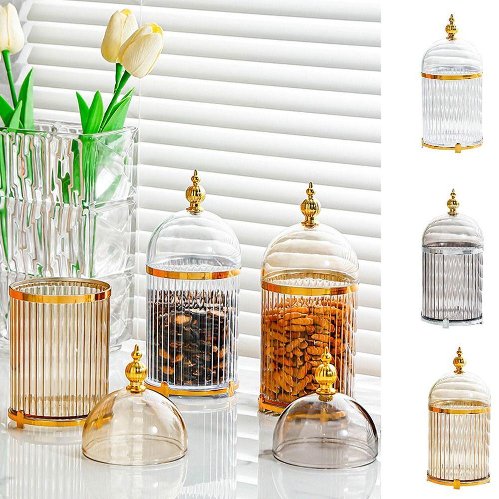 

Clear Fruit Fork Holder Round Flatware Organizer Multifunctional Food Storage Canister Household прозорий