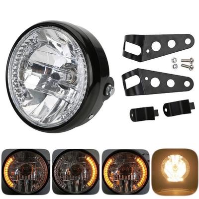 Universal 7 Inch Motorcycle Headlight H4 35W LED Head Lamp 9 Wires Turn Signal Light 12V H4 HeadLamp For Harley Bikes Curisers