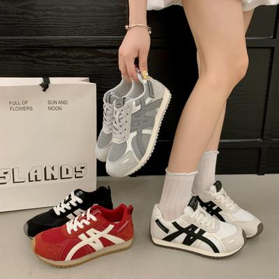 Round Head Thick Bottom Breathable Mesh Women's Autumn New Lightweight and Versatile Casual Sports Shoes