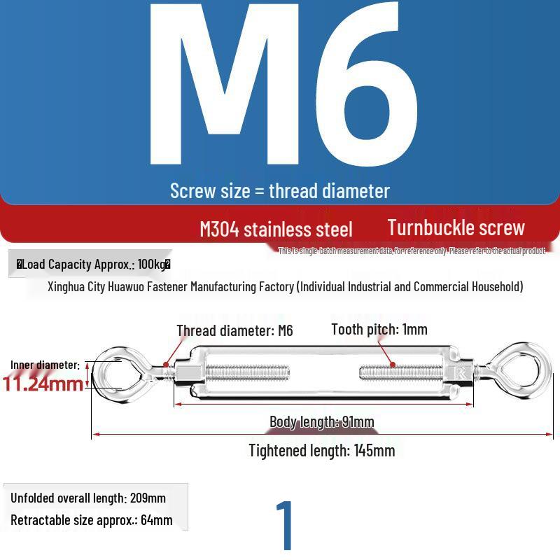 Stainless Steel Eye Bolt Turnbuckle M3-M24 (304/316), Open Body, Large Stock