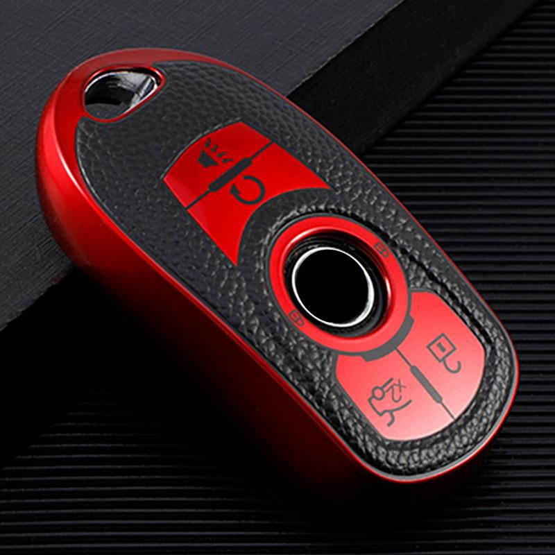 Car Key Cover Bag Case Shell Protector Keychain for Buick Encore Envision Car Excelle Lacrosse Regal Verano GX GL6 Leather TPU