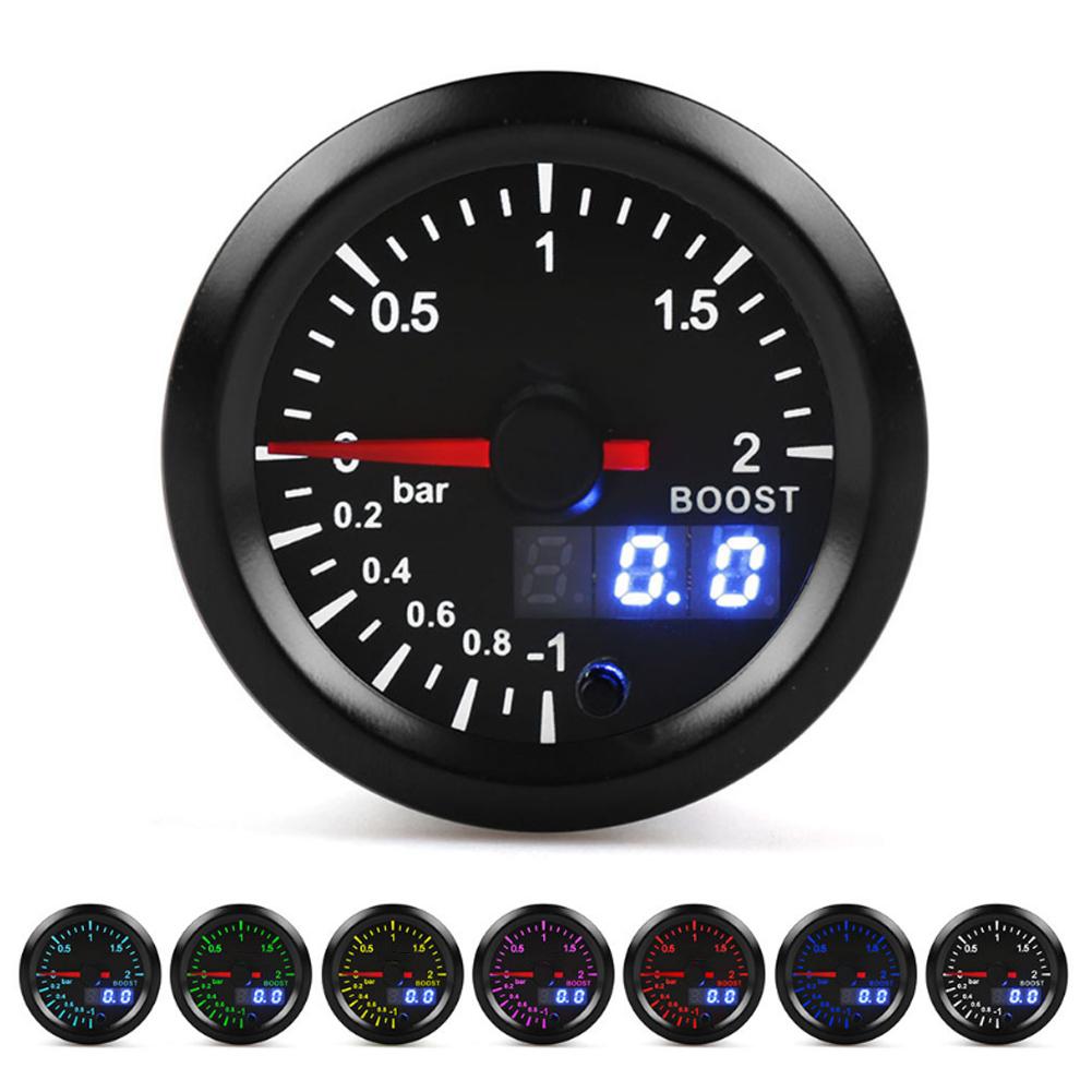 2in Car Turbo Pressure Boost Gauge Meter 2Bar 12V Colorful Display Universal Modified Parts