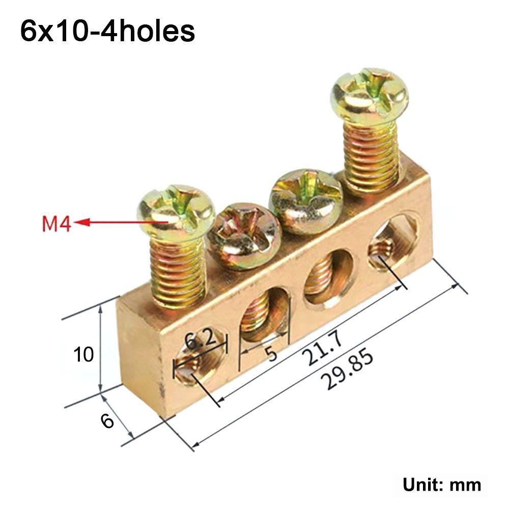 Multi-specification Wire Connector With Hole Screw Brass Connection Row  Electrical
