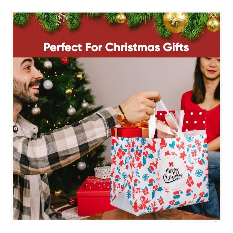 Christmas Santa Claus Snowman Gift Bags Storage Present Decorative Bag Handbag