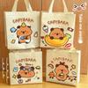Cute Non-woven Capybara Tote Bag Portable Reuse Cartoon Capybara Birthday Gift Bag Shopping HandBag Capybara Print Canvas Bag
