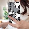 Cute Panda Print Case For Samsung S26 S25 Ultra S24 S23 S22 S21 FE A15 A35 A55 A16 A36 A56 A17 A18 A37 A57 5G Leather Texture Soft Cover