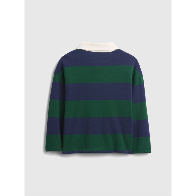 Gap Boys' 2025 Spring and Autumn New Pure Cotton Striped Long-Sleeved Polo Shirt Kidsren's Clothing Top American Version 791611