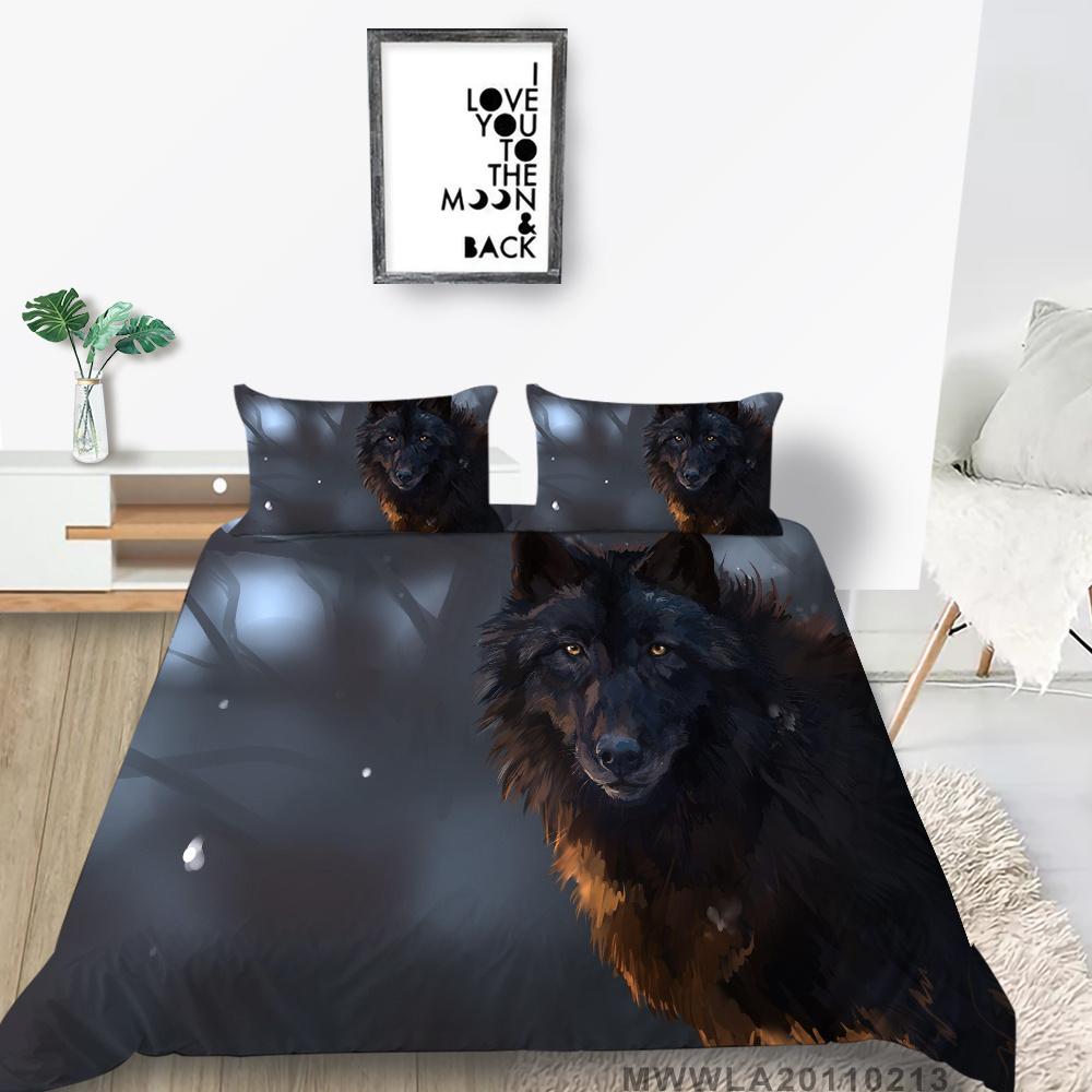 Купить Комплект пододеяльников с 3D волком, дизайнерский чехол для ...