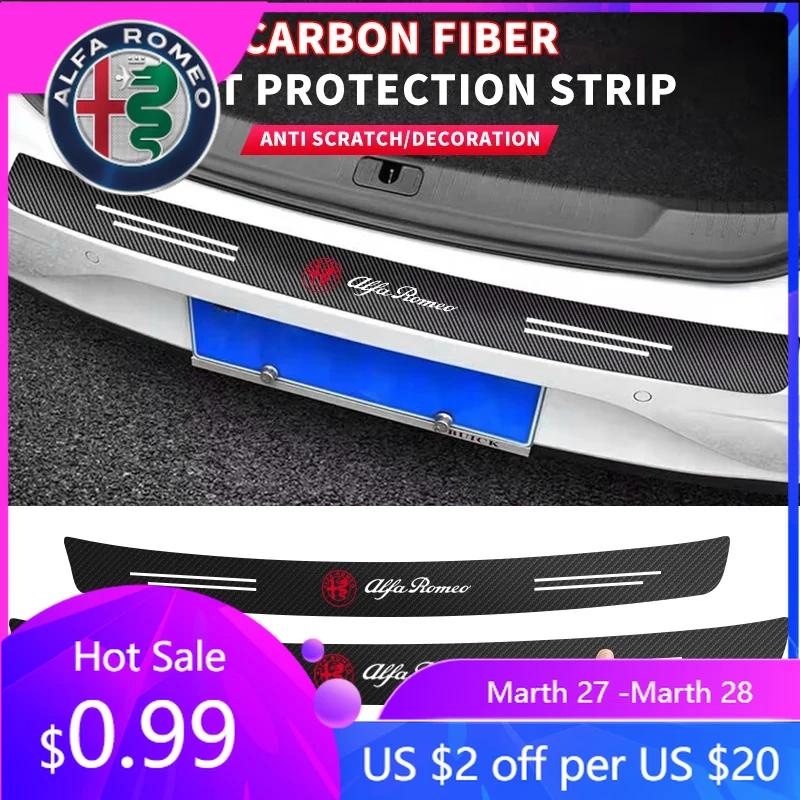 For Alfa Romeo New Car Door Sill Plate Sticker Anti-scratch Strip Trunk Protection Decals for Alfa Romeo 4C 159 Spider Giulia Gi