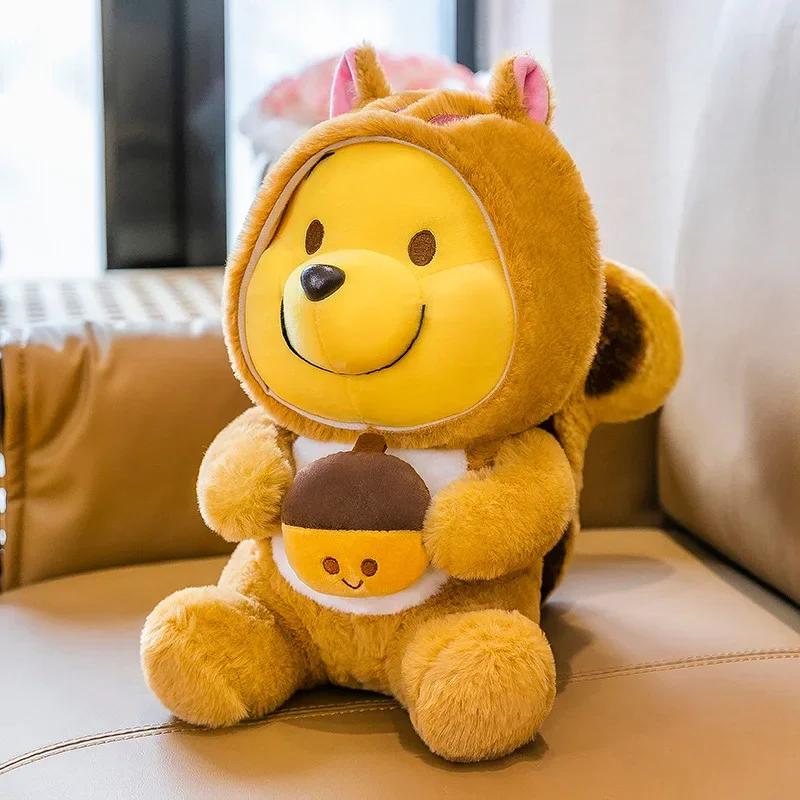 Cartoon 3545Cm Winnie The Pooh Cross-Dressing Squirrel Soft Stuffed Plush Toys Doll Anime Throw Pillow Birthday Xmas Gift