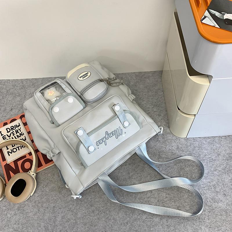 College Cute Large Capacity Middle and High School Students Computer School Bag Casual Versatile Backpack Commuting Sweet Makeup Bag