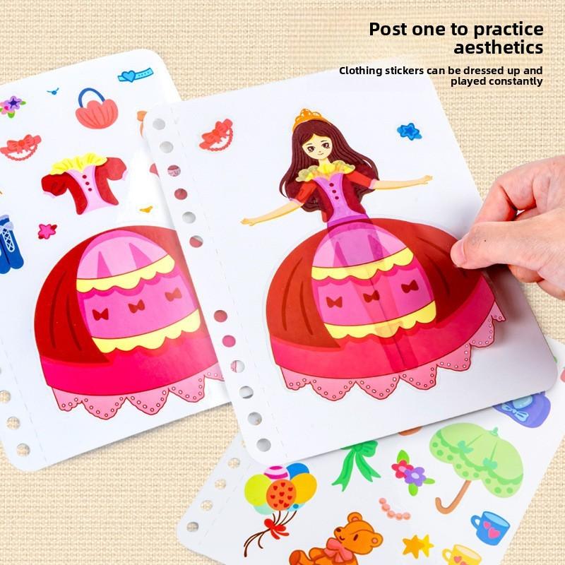 Up Princess Dress Sticker Kit Toy Paper Material Creative Play Children Gift