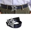 Studded Belt with Metal Eyelets PU Leather Waist Strap Band Punk Gothic Waist Sash with Star Heart Decor for Daily Wear