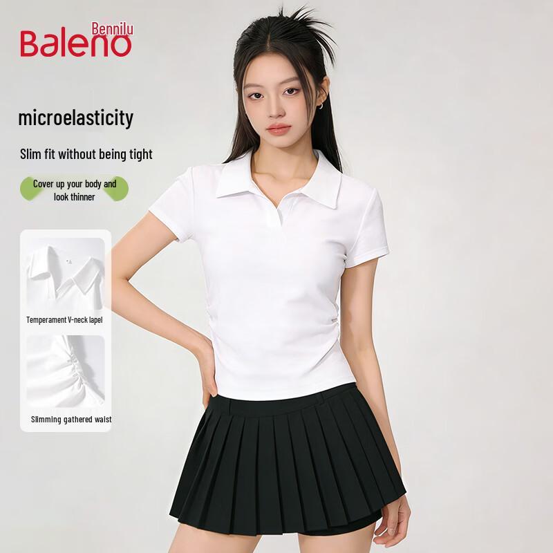 

Baleno Women s Slim Fit V-Neck Short Sleeve T-Shirt M