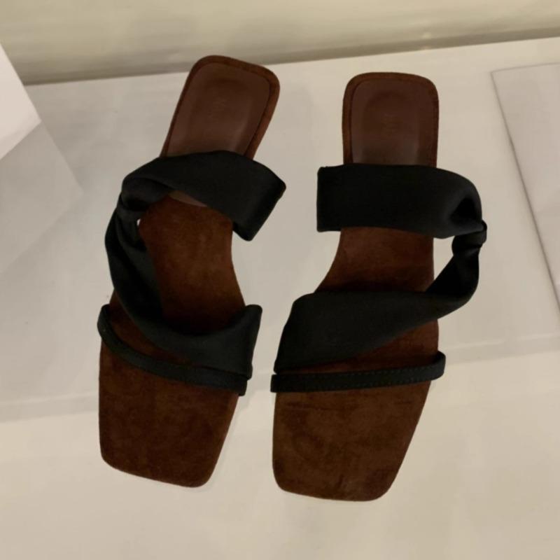 

Fashion Fashion Slope Heel Sandals Summer New Square Head Open Toe Shallow Mouth Anti-slip Wear-resistant Special-shaped Slippers 35