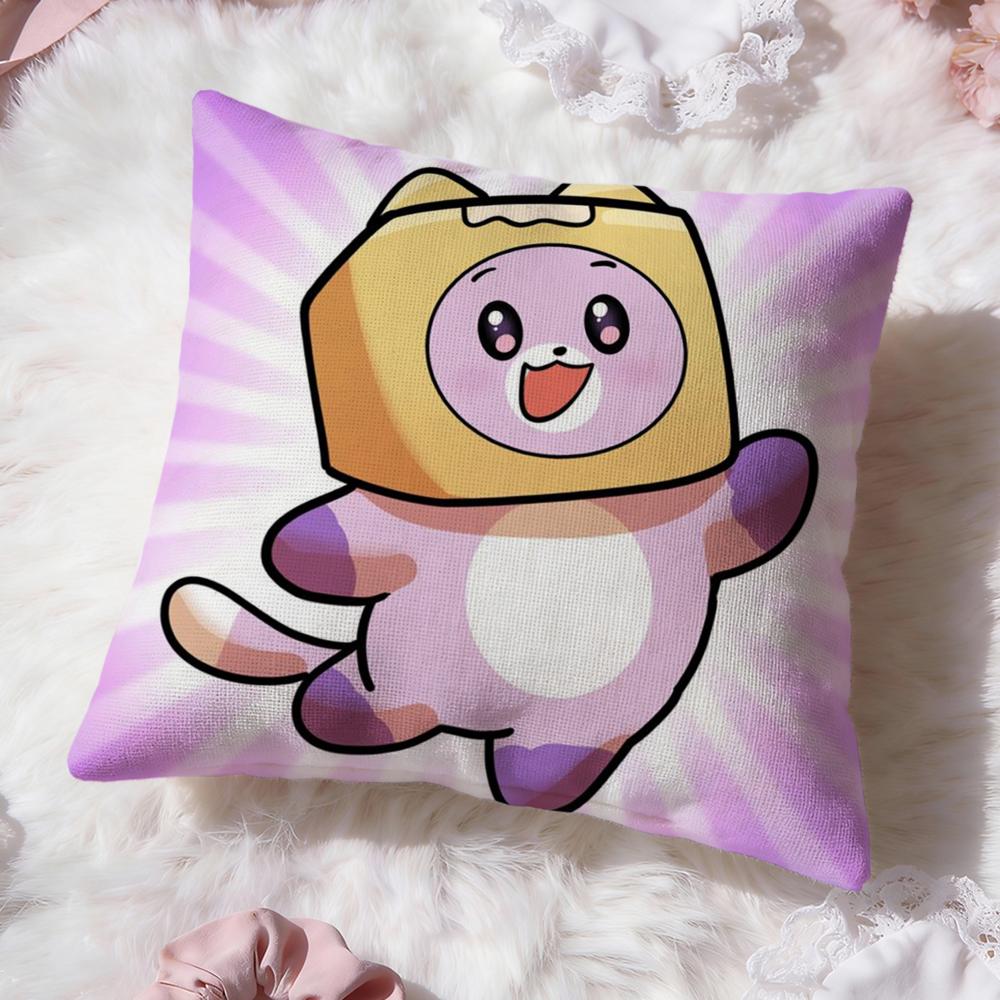 Cartoon L-Lankybox Cushion Cover Premium Comfort Reversible Pillow Cove -Two In One Design for Any Room & Car Interior