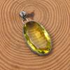 Yellow Sapphire Pendant With Silver Chain Necklace 925 Sterling Silver Pendant