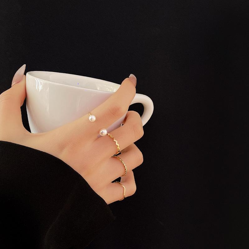 2024 Korean Fashion Trendy Women's Simple Ring Set - Chic Internet Celebrity Style