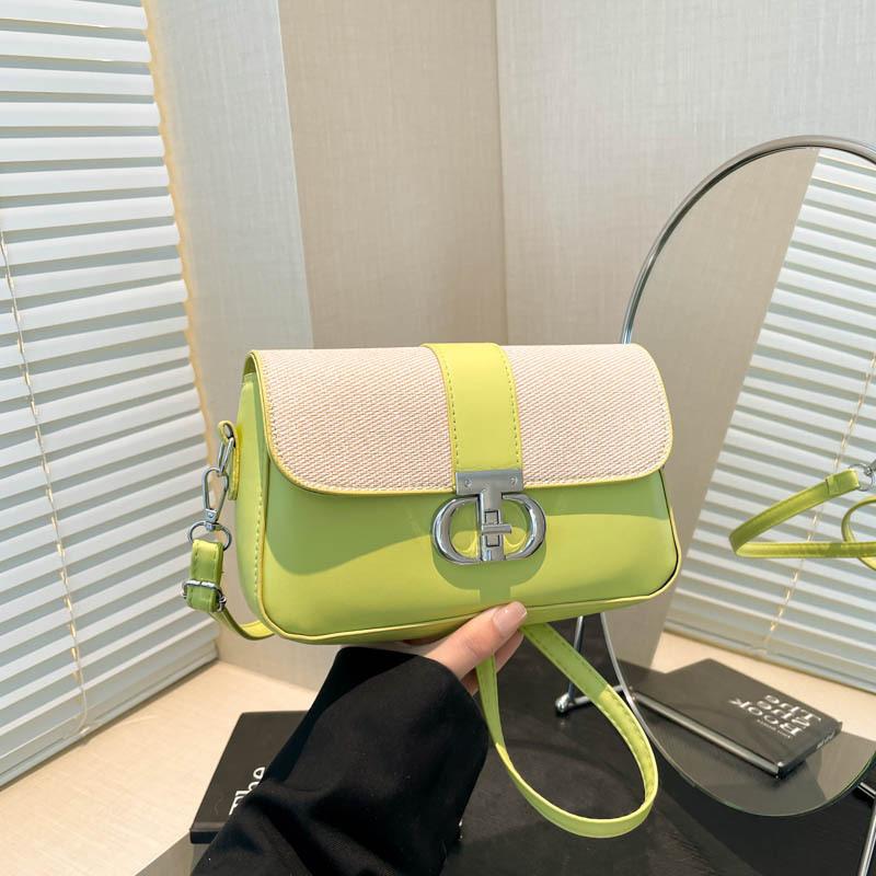 

Новая портативная маленькая квадратная сумка контрастного цвета, женская, тренд 2025, повседневная сумка через плечо зелёный