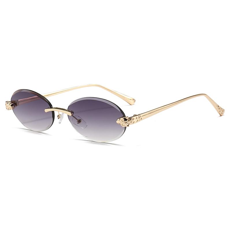 Xiaomi Women Rimless Oval Sunglasses UV400 Gold Alloy Temples Multi Color Retro Fashion Shades